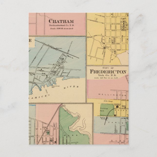 Charlottetown, Fredericton, Moncton Postcard (Front)