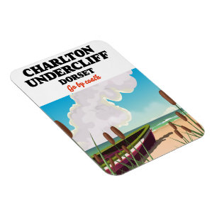 Charlton Undercliff Beach, Dorset travel poster Magnet