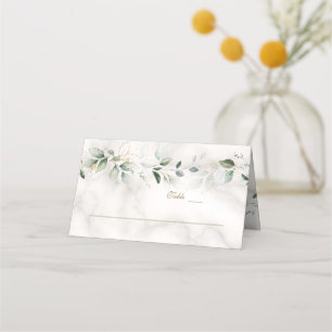 Charm Airy Greenery Marble Table Number Place Card