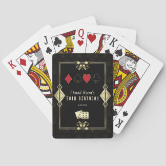 Charm Art Deco Vegas Casino Royale 50th Birthday Playing Cards