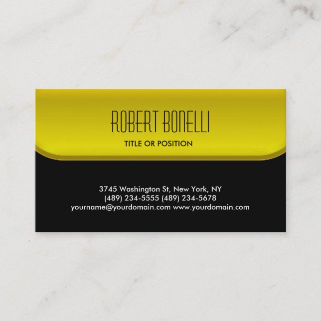 Charm Black Yellow Pattern Standard Business Card (Front)