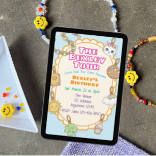 Charm Bracelet Birthday Tour Invitation