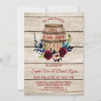 Charm Burgundy Floral Wine Barrel I DO BBQ