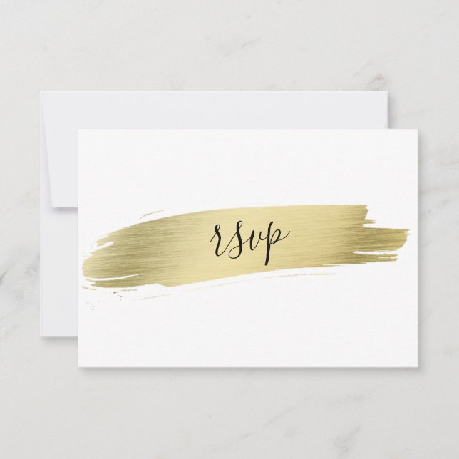 Charm Calligraphie Gold Stroke Wedding RSVP (Devant)