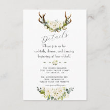 Charm Ivory Cream Flowers Antlers Wedding Details