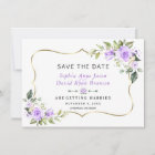 Charm Lavender Flowers Gold Frame Wedding