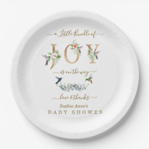 Charm Little Bundle Of Joy Hummingbird Baby Shower Paper Plate