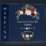 Charm Merlot Navy Blue Blush Floral Wedding Album Binder<br><div class="desc">Elegant design featuring gorgeous watercolour merlot & navy blue flowers bouquets, beautiful handwriting script and floral gorgeous divider, on a navy blue background. It could be a great choice for any season wedding, especially, for fall weddings and winter. Use Customize tool to add your info, make changes. For matching items,...</div>