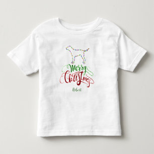Charm Merry Christmas Light Bulbs Dog Monogram Toddler T-shirt
