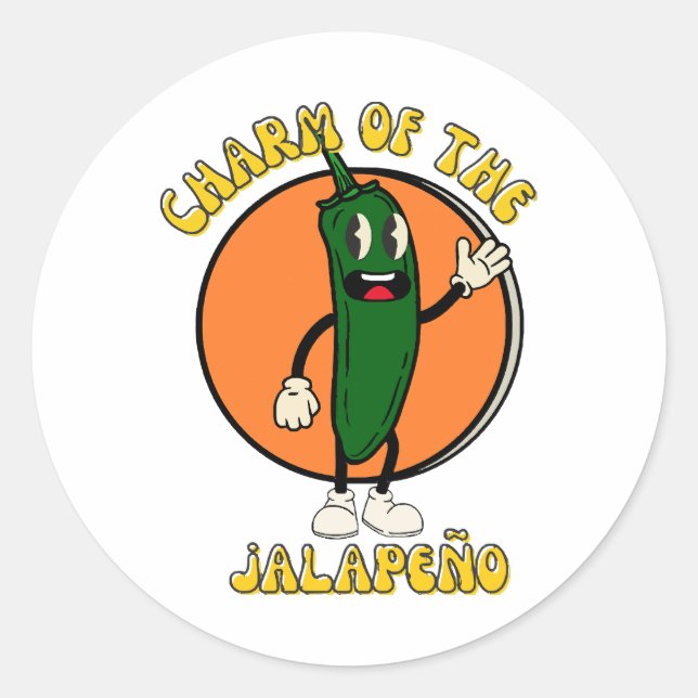 Charm of the Jalapeño Classic Round Sticker (Front)