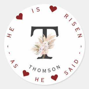 Charm Pampas Grass Floral Monogram Address Label