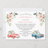 Charm Pink Blush Floral Bridal Shower Drive By