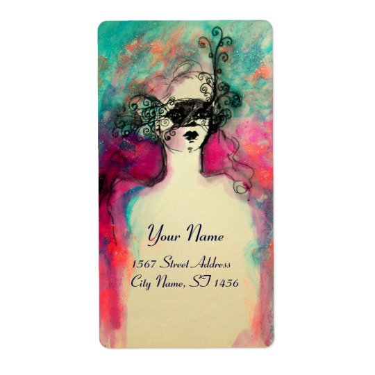CHARM ,pink green black blue Shipping Label