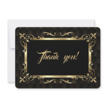 Charm Roaring 20s Gold Art Deco Wedding Thank You