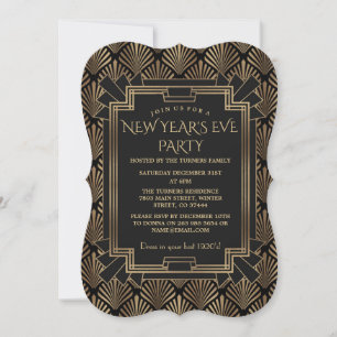 Charm Roaring 20's Great Gatsby New Year Party Invitation
