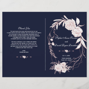 Charm Rose Gold White Flowers Geometric Program