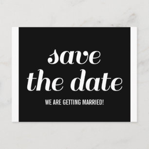 Charm Save the Date Postcard, Black Announcement Postcard