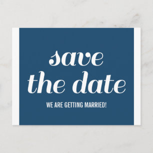 Charm Save the Date Postcard, Dark Blue Announcement Postcard