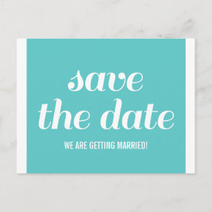 Charm Save the Date Postcard, Turquoise Announcement Postcard