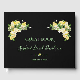 Charm Watercolor Lemon Tropical Wedding Guest Book