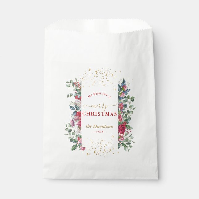Charm We Wish You A Merry Christmas Wreath  Favour Bag (Front)