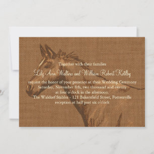 Charmant Faire-part de mariage de cheval russe