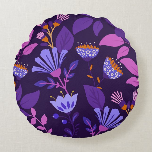 Charmant Floral moderne Coussin rond (Devant)