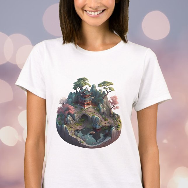 Charmant Imaginaire chinois 3D paysage Tshirt (Créateur téléchargé)