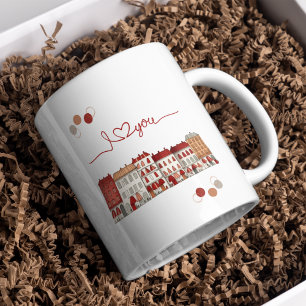 Charmant "Je t'aime" Ville Illustration Mug