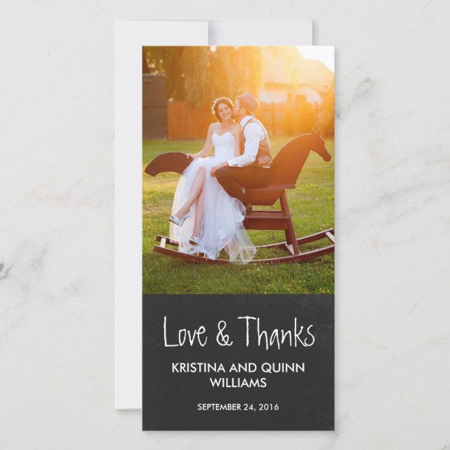 Charmant Mariage de tableau de bord Merci Carte ph (Devant)