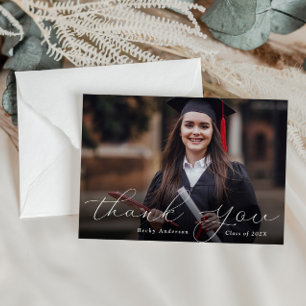charmant merci carte de graduation script