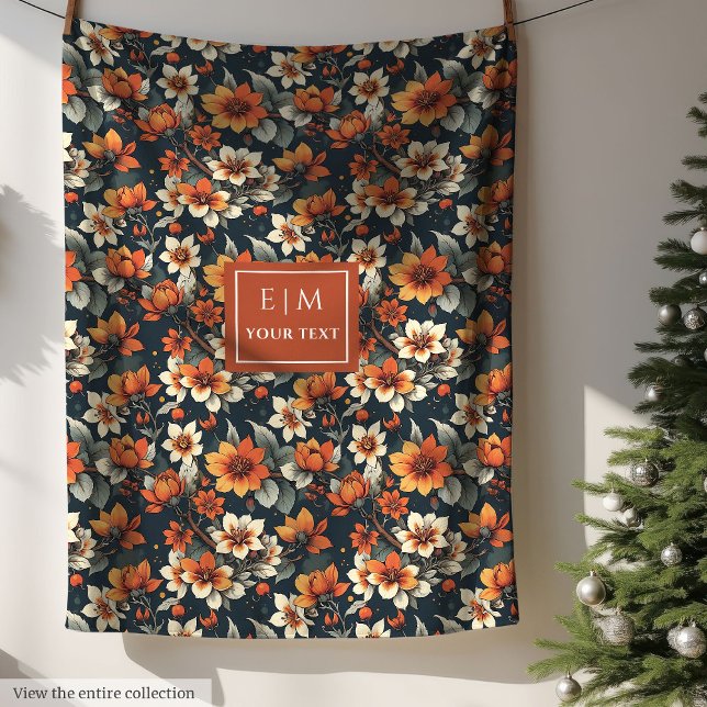 Charmant nom personnalisé couverture en orange pro (Charming custom name blanket in deep orange)