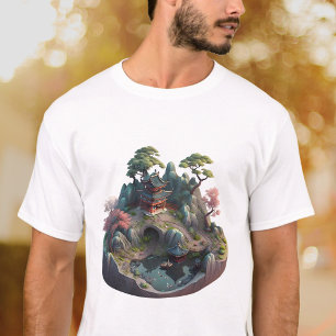 Charmant T-shirt Paysage 3D Imaginaire chinois
