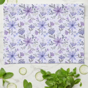 Charmante main dessinée Fleurs Serviette de cuisin