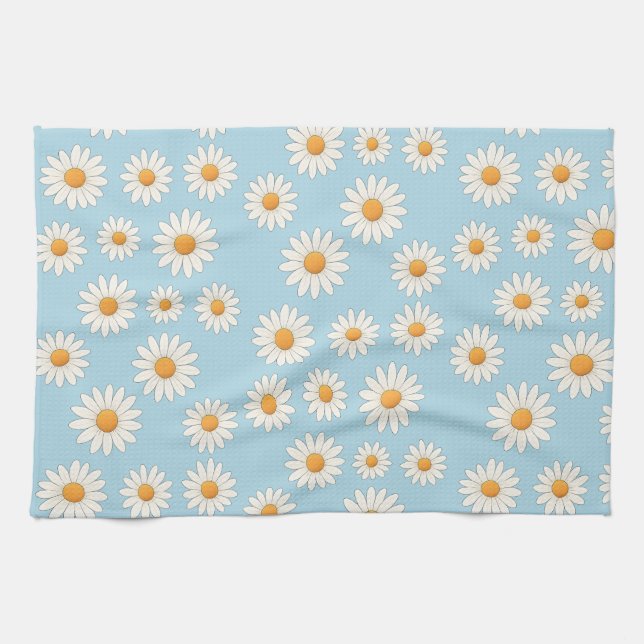 Charmante marguerite Floral Serviette de cuisine (Horizontal)