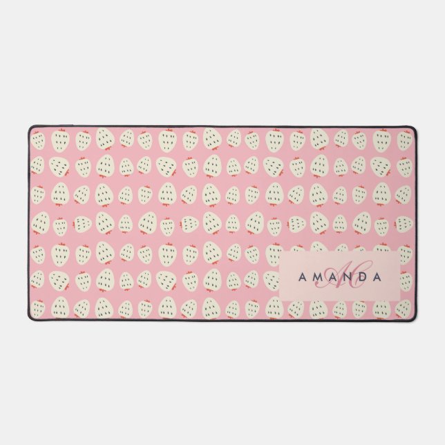 Charmante Motif de fraises Monogrammes Cadeaux (Recto)