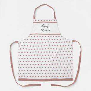 Charmante Polka Dot Dusty Rose et tablier blanc