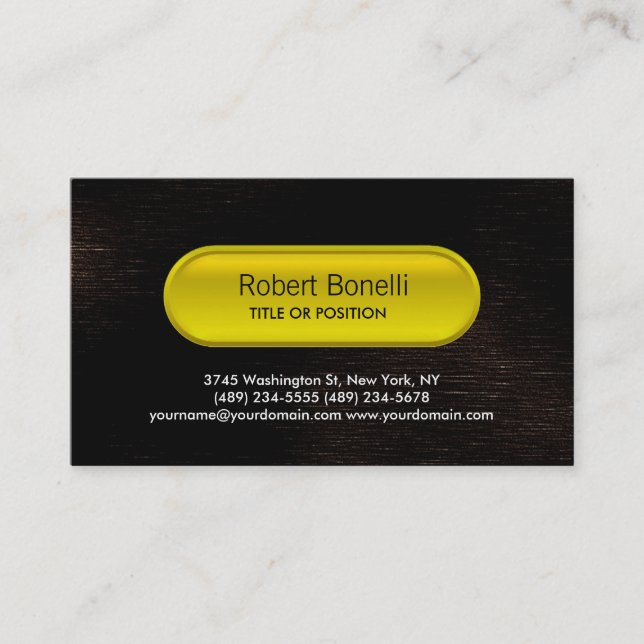 Charme attrayant Brown Bouton jaune Carte de visit (Devant)