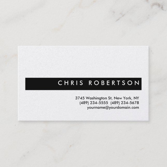 Charme attrayant Carte de visite en bande noire (Devant)