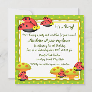 Charme de Ladybug / Invitation d'anniversaire