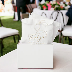 Charme élégant Blanc et Gold Wedding Favor Sacs Fa
