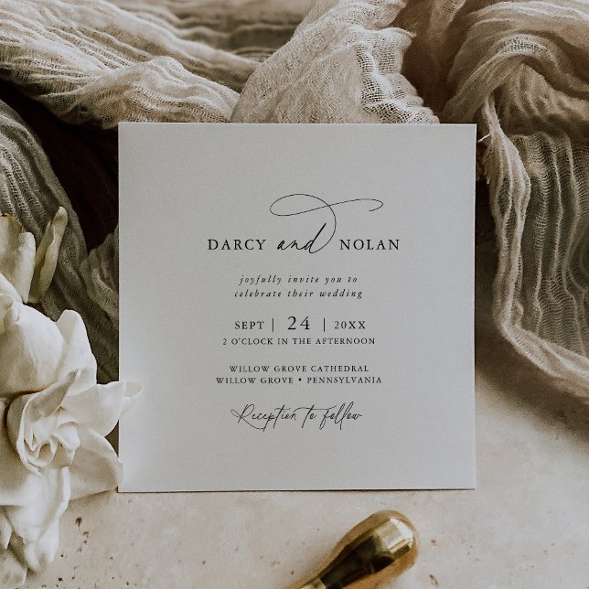 Charme élégant Carré mariage Invitations (Elegant Charm Square Wedding Invitations)