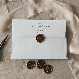 Charme élégant Enveloppes de Mariage noir et blanc