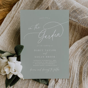 Charme Élégant Green Garden Invitations de mariage