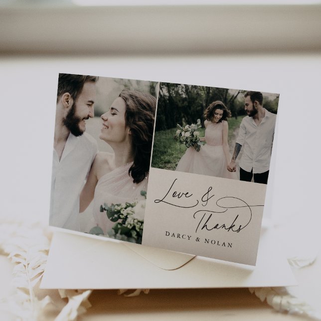 Charme élégant Mariage plié Photo Merci Cartes (Créateur téléchargé)