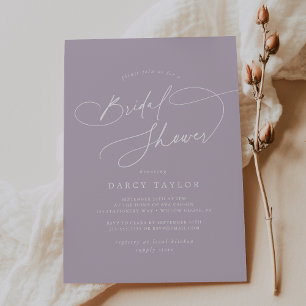 Charme élégant violet douche nuptiale Invitations
