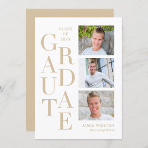 Charme empilé Editable Color Graduation Invitation