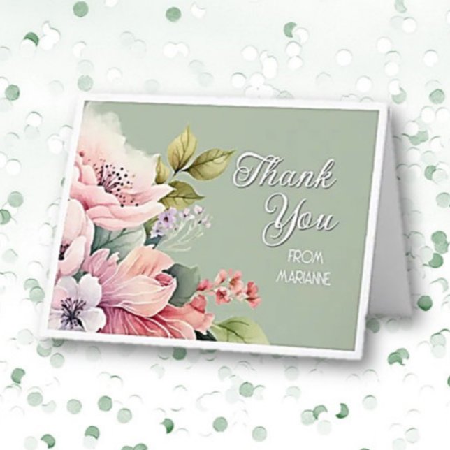 Charme Floral Carte de remerciements personnalisée (Créateur téléchargé)