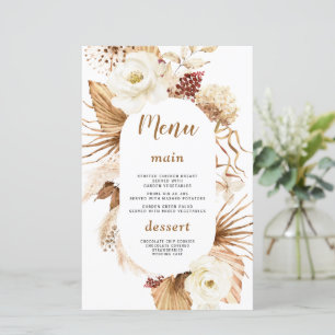 Charme Pampas Grasse Fleurs blanches Carte Anniver