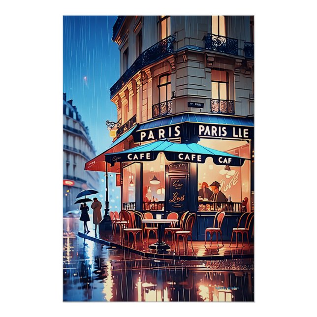 Charme parisien : Poster du Café Vintage Paris Str (Devant)